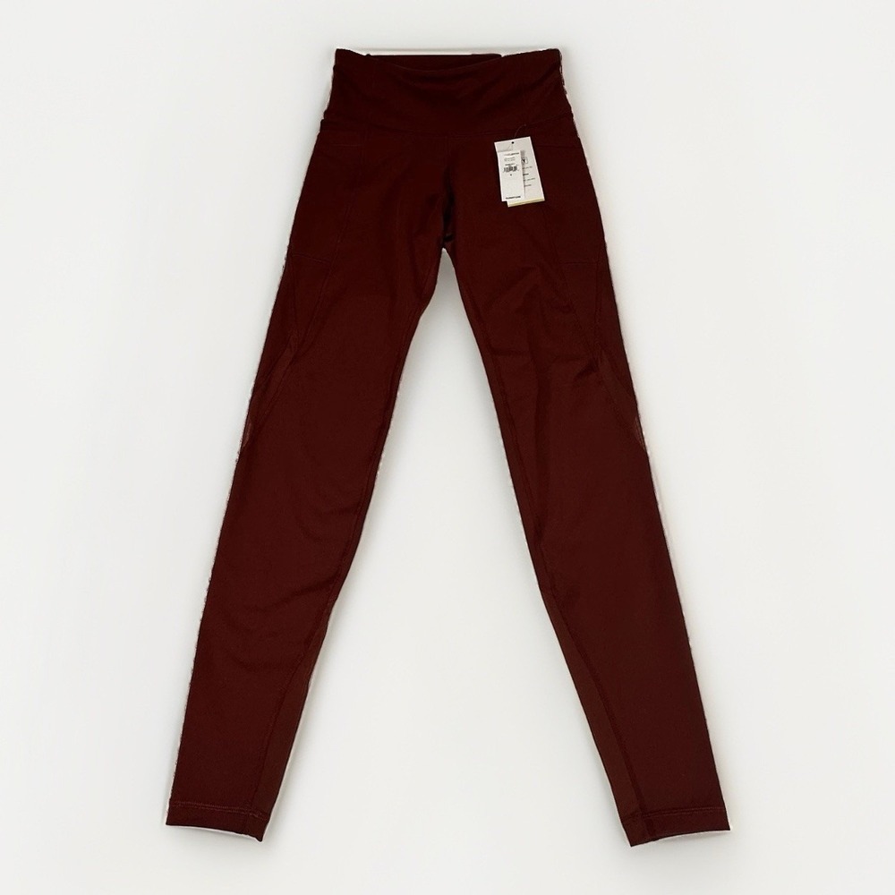 Old Navy Active Elevate Leggings Womens S Burgundy High Rise 7/8 Go-Dry NWT